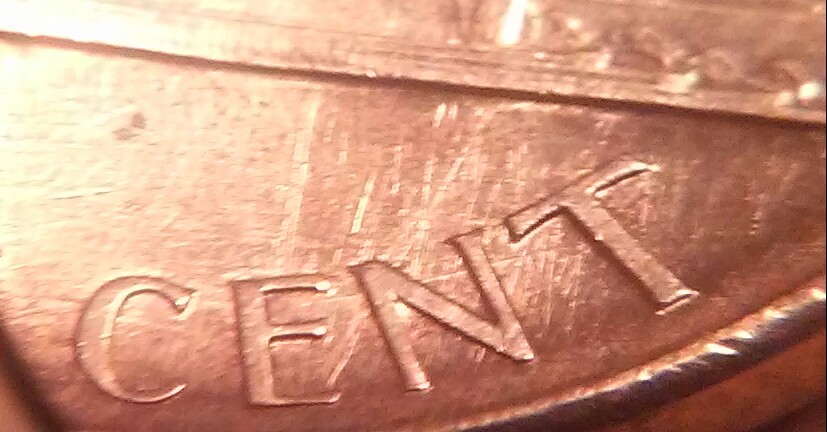1989-Cent-Defective-Planchet/Lamination-Error
